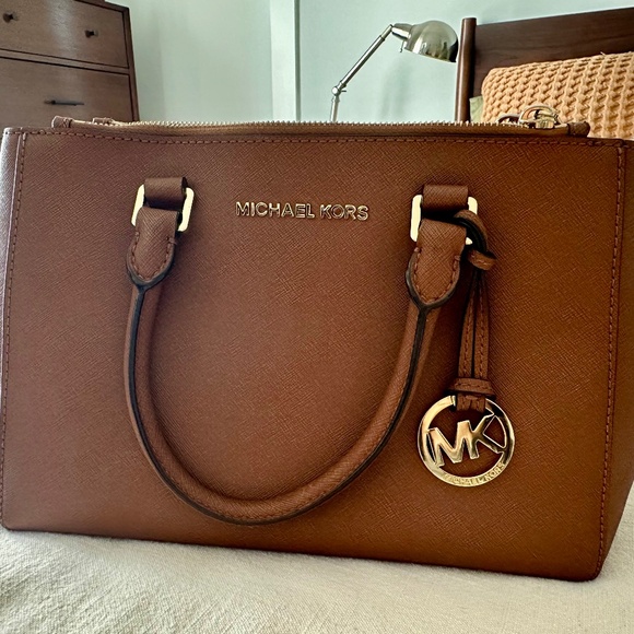 MICHAEL Michael Kors Handbags - Michael Kors small Sutton Brown Saffiano Leather satchel